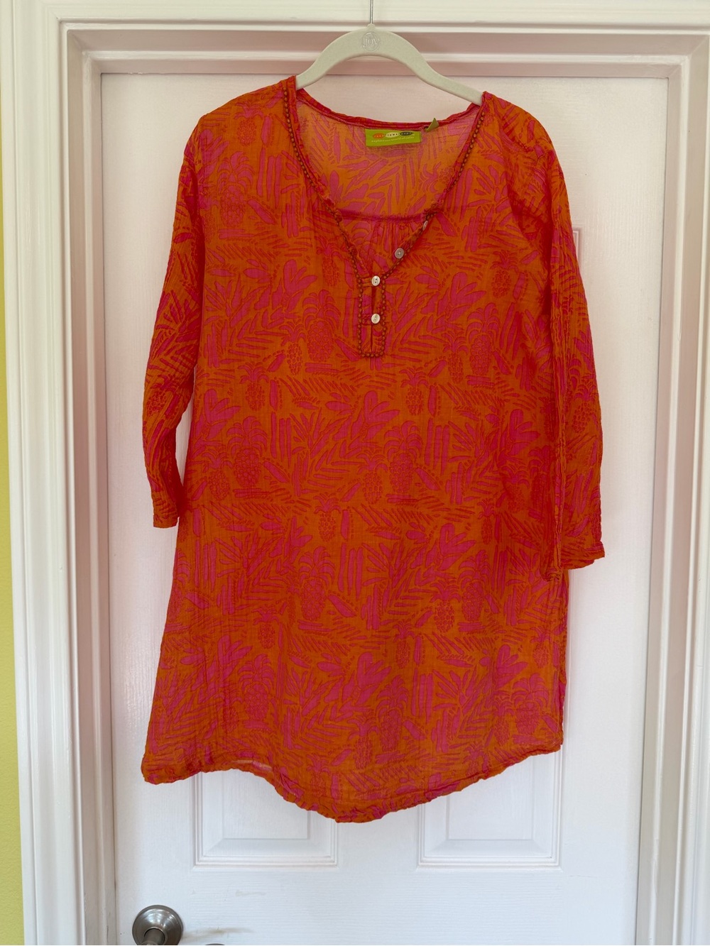 Rock Flower Paper Gauze Cotton BeachCoverup/Tunic